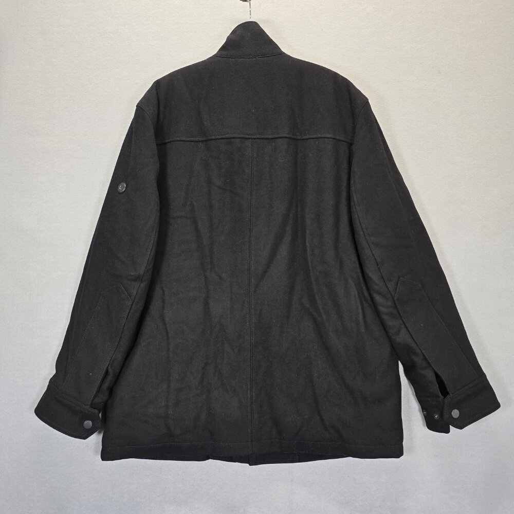 Ben Sherman Wool Blend Black Military Utility Jacket - Men XXL Quilted Lining - Picture 2 of 12